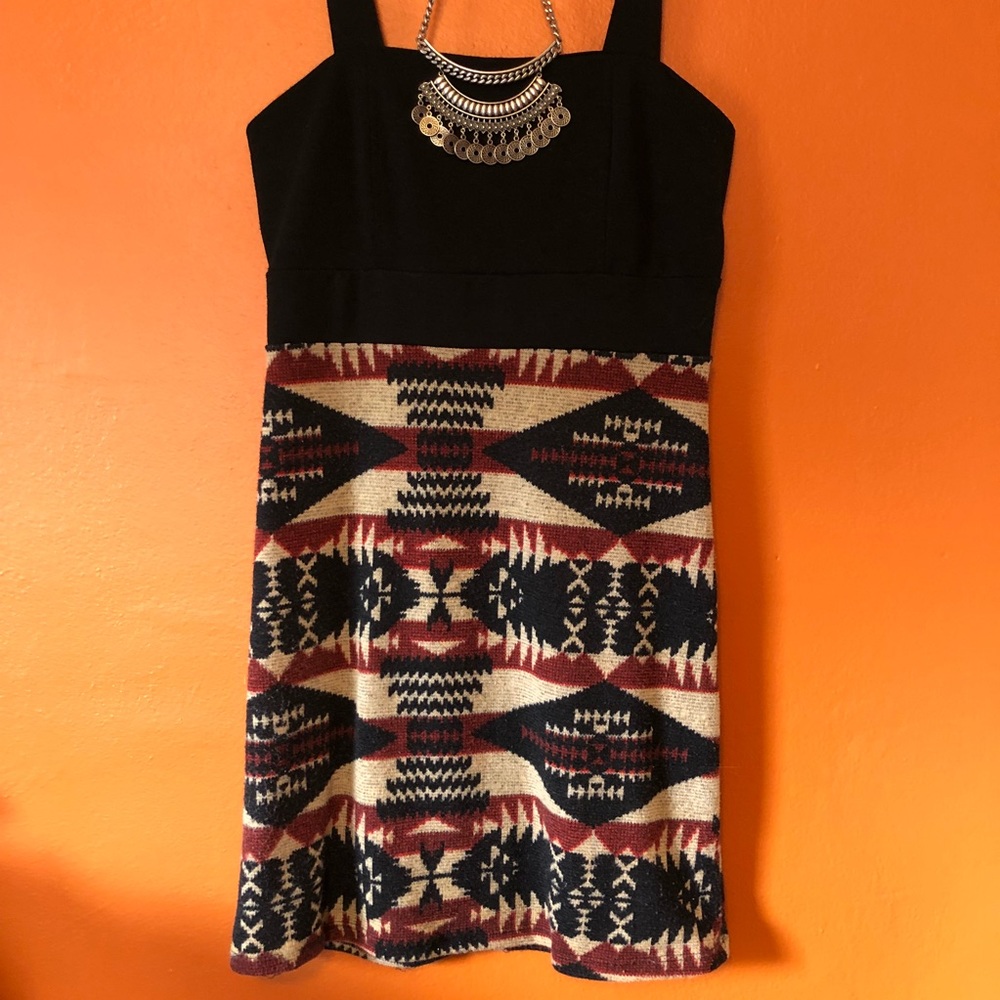 Tight Aztec Sweater Tank Dress